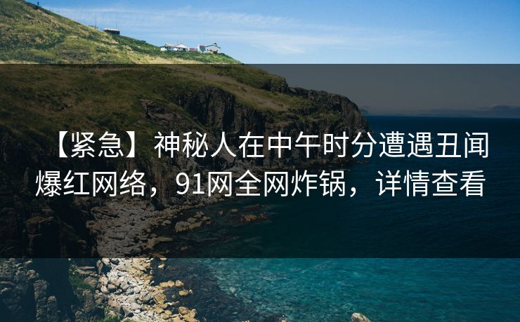 【紧急】神秘人在中午时分遭遇丑闻 爆红网络，91网全网炸锅，详情查看