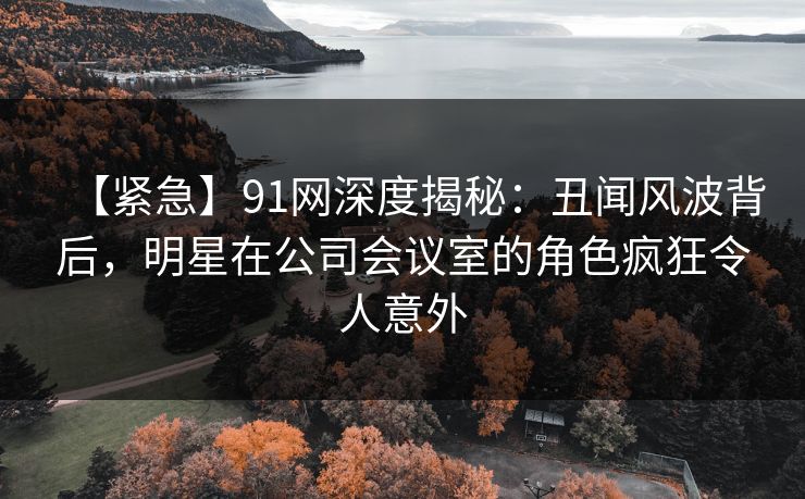 【紧急】91网深度揭秘：丑闻风波背后，明星在公司会议室的角色疯狂令人意外